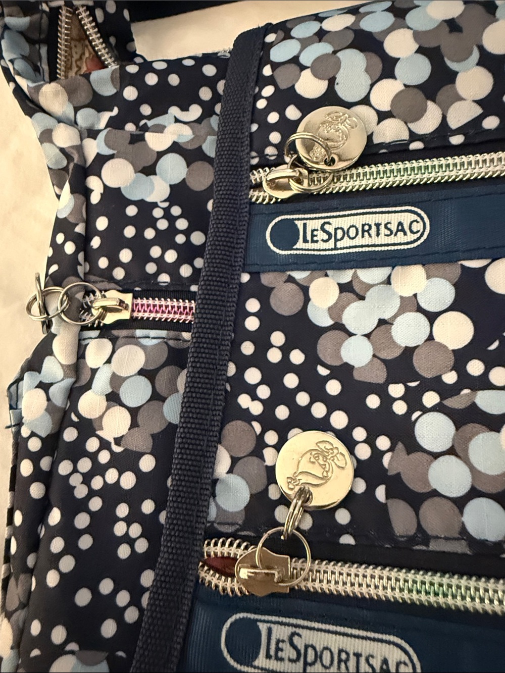 Lesportsac Navy Multi Dot Print Crossbody Bag - Picture 5 of 5